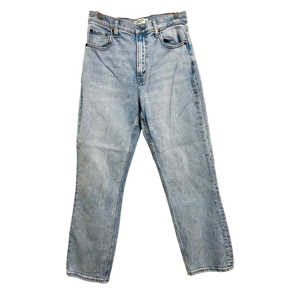 Abercrombie & Fitch Ankle Straight Jeans Womens 27/4 Light Wash Curve Love 90's